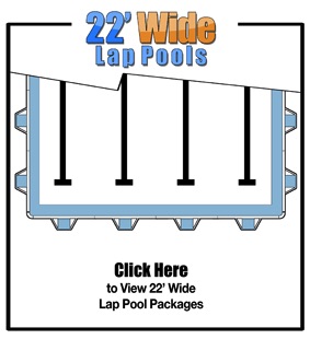 vector design of 22 feet wide lap pool