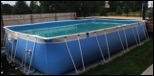 portable pool lying above ground