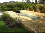 wooden frame lap pool